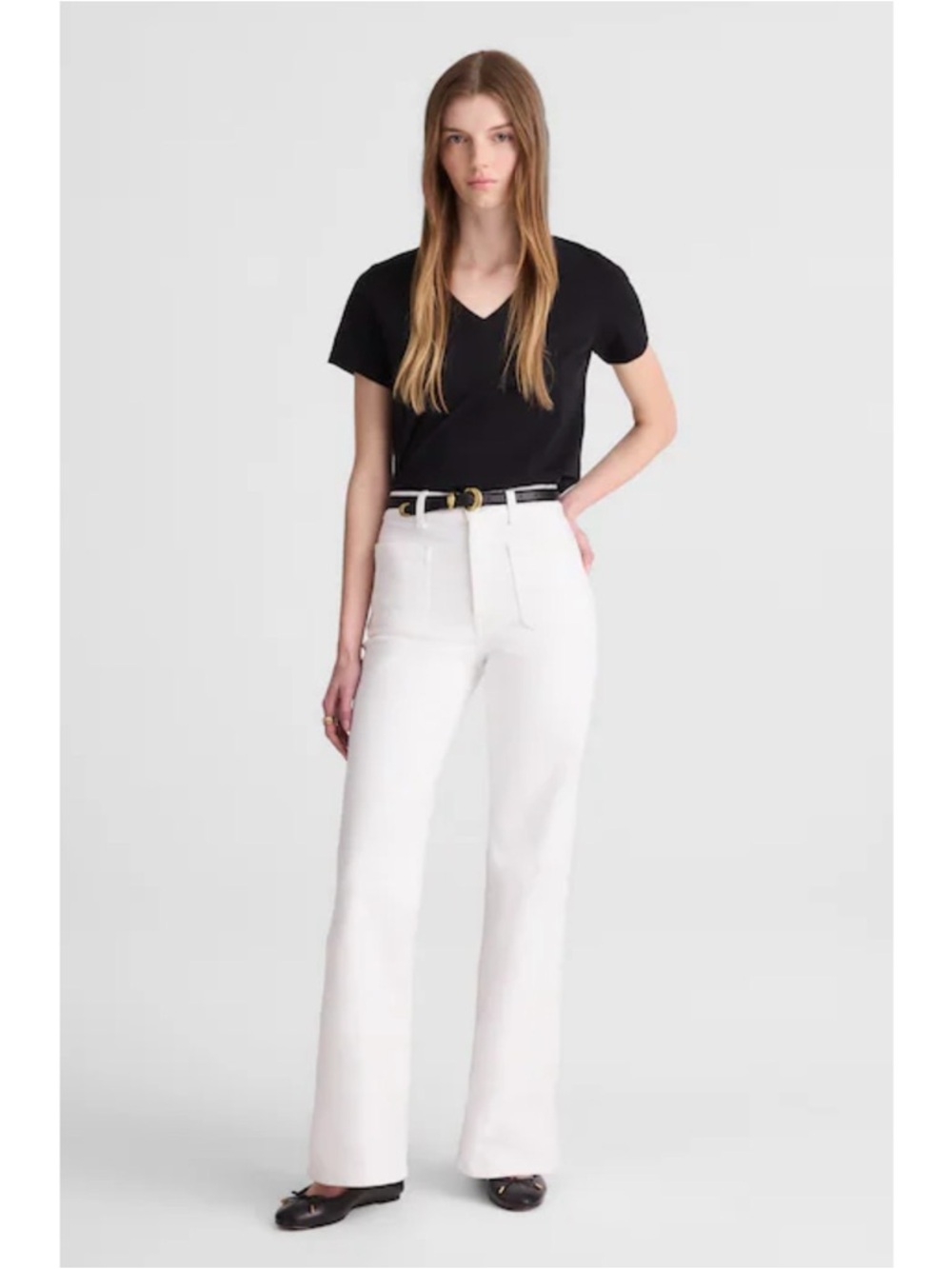 NWT Madewell The Short Emmy Wide-Leg Jean Tile White